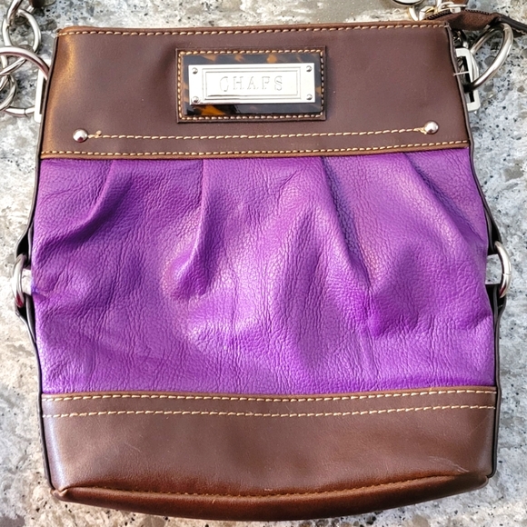 CHAPS Crossbody Purple & Brown purse - Picture 1 of 9